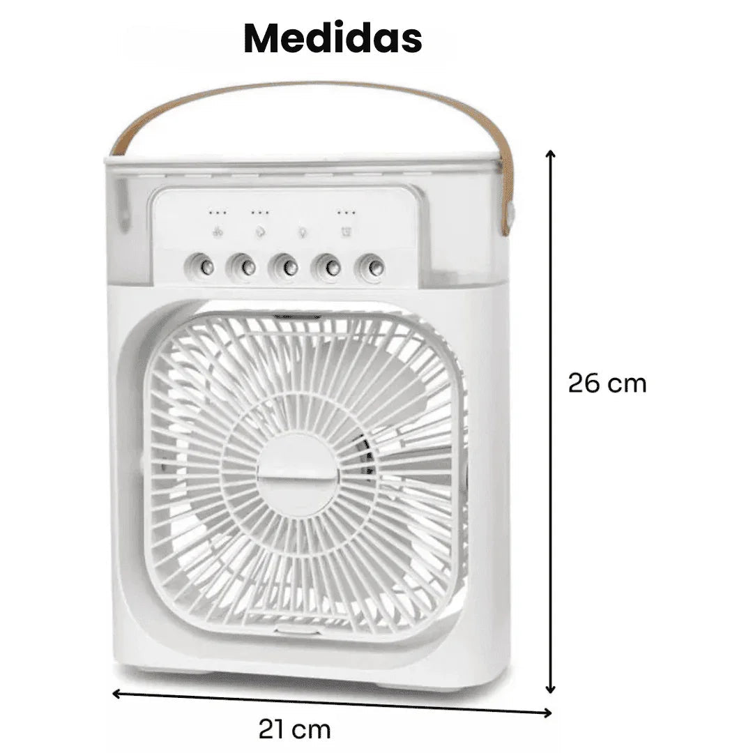 Mini Ventilador e Umidificador de Mesa Portátil Led
