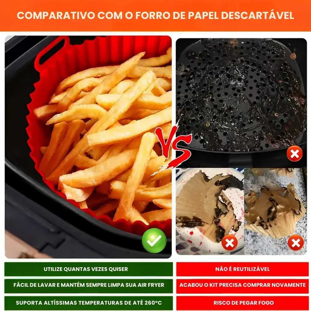 Forma de Silicone Reutilizável para AirFryer