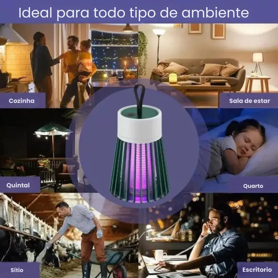 Lâmpada Elétrica Mata-Mosquitos Luz UV USB