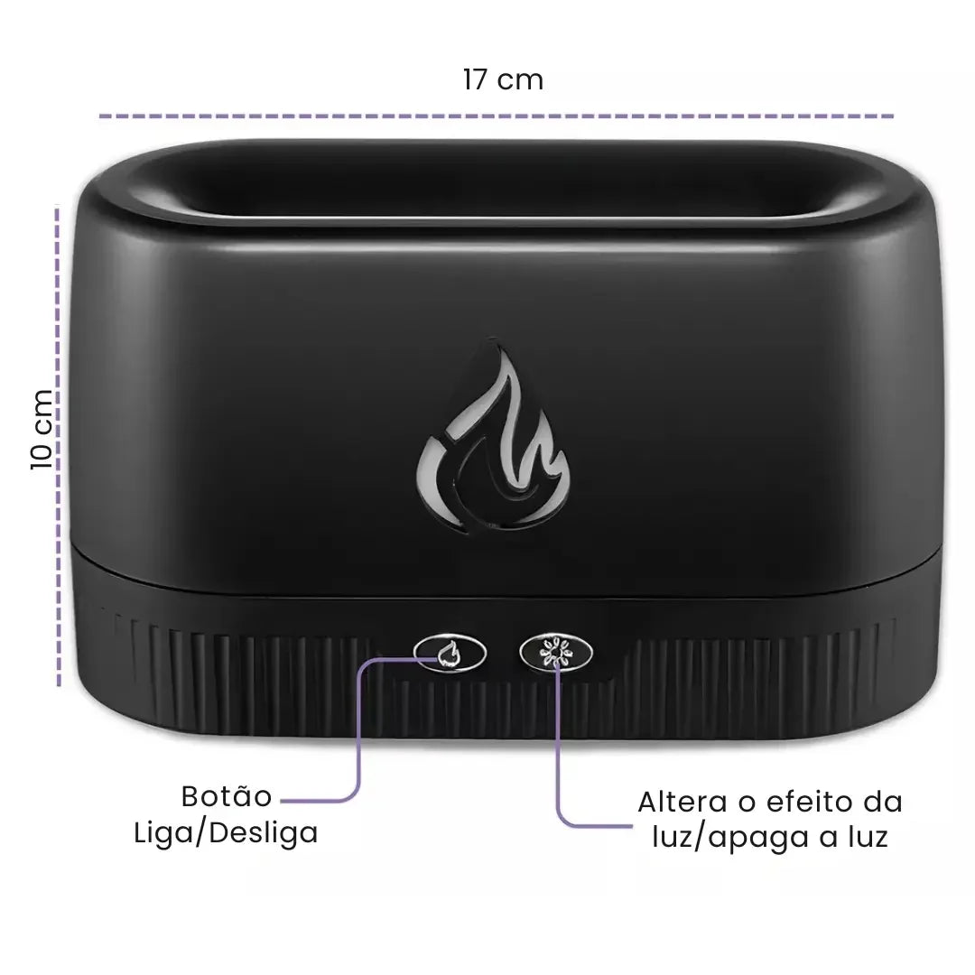 Umidificador Difusor de Aromas Lareira Aromaterapia