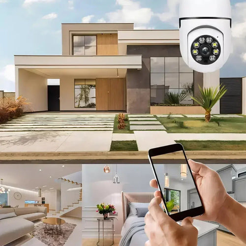 Câmera Segurança Lâmpada Wifi 360° Full HD