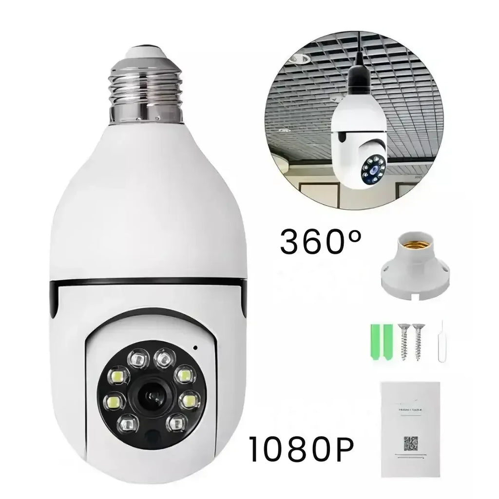 Câmera Segurança Lâmpada Wifi 360° Full HD