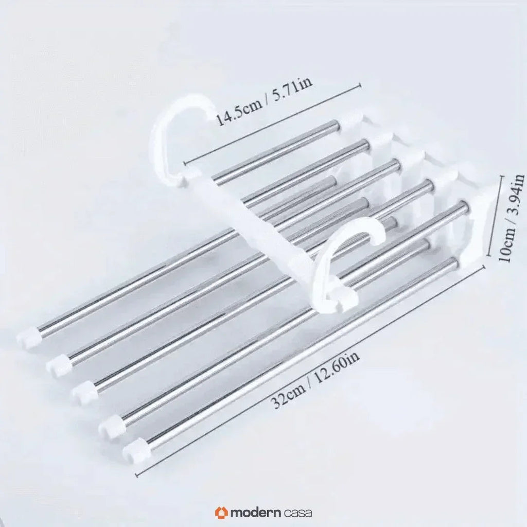 Cabide Organizador Inox para Calças - Retrátil 5 em 1