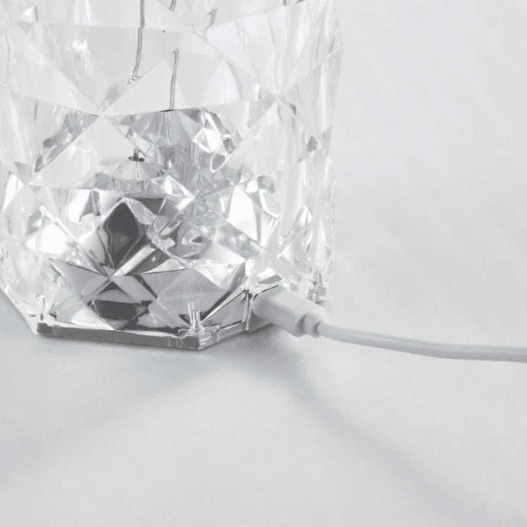 Luminária Cristal de Mesa LED com Controle Remoto