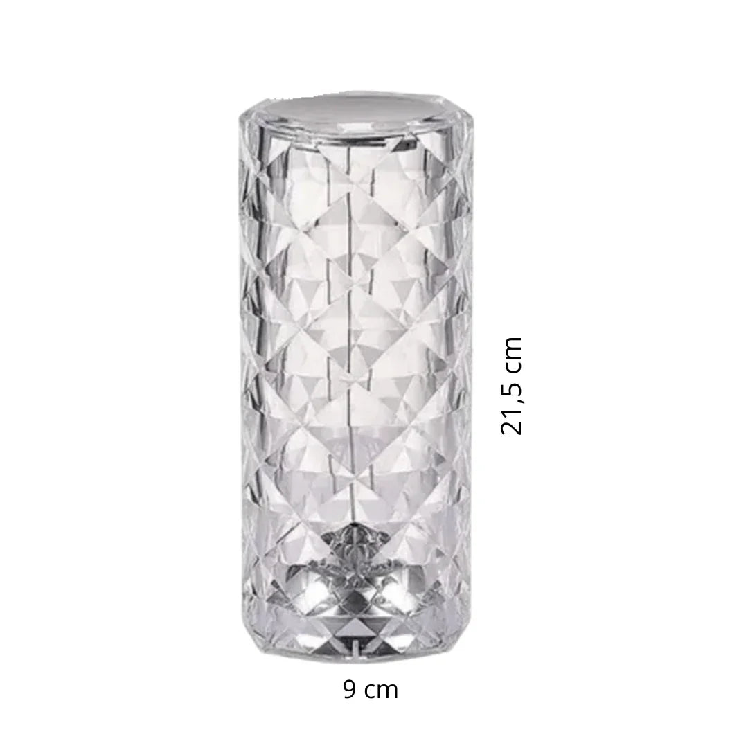 Luminária Cristal de Mesa LED com Controle Remoto