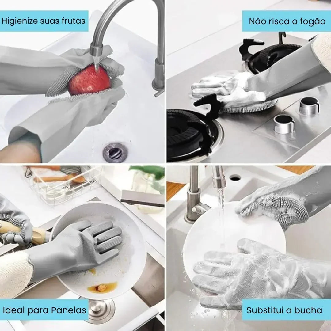 Luva de Limpeza em Silicone Multiuso