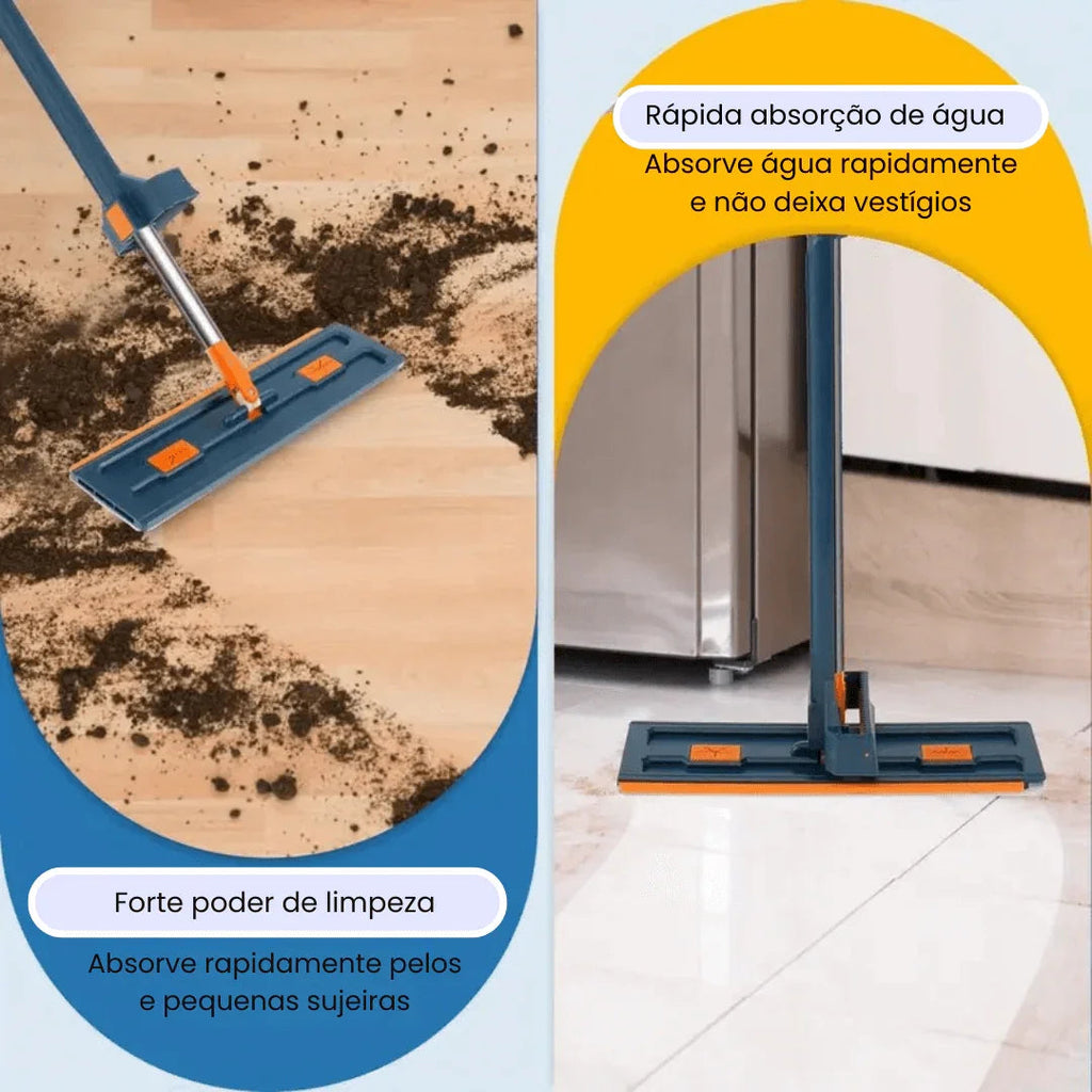 Mop de Limpeza Flat Slim 360º + Balde Retrátil